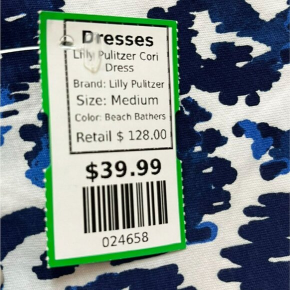 Lilly Pulitzer Cori Beach Bathers Mini Dress White and Blue Flamingo Size M - Picture 5 of 6
